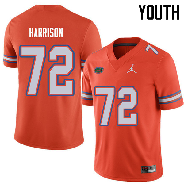Jordan Brand Youth #72 Jonotthan Harrison Florida Gators College Football Jerseys Sale-Orange